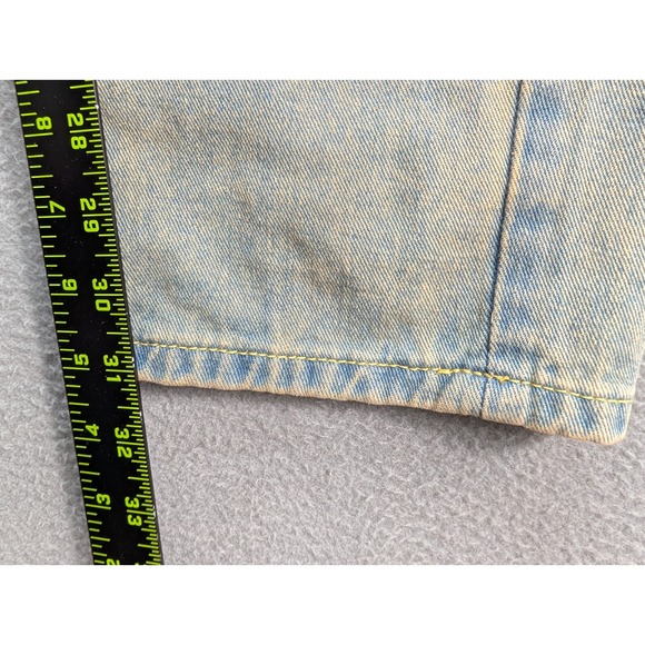 Men's Teddy‎ Bear Patchwork Distressed Varsity Jeans Size 36 Cotton Streetwear - Picture 7 of 12